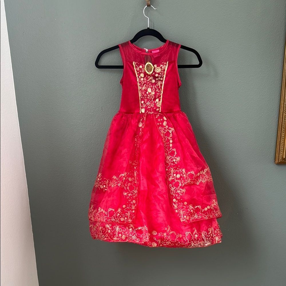Disney Beauty and the Beast Belle Holiday Christmas Princess Dress Sz 6/7